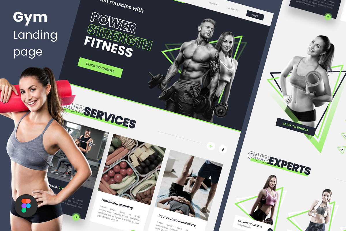 Gym and fitness landing page, a Websites & App Template by anchor_point_heshan