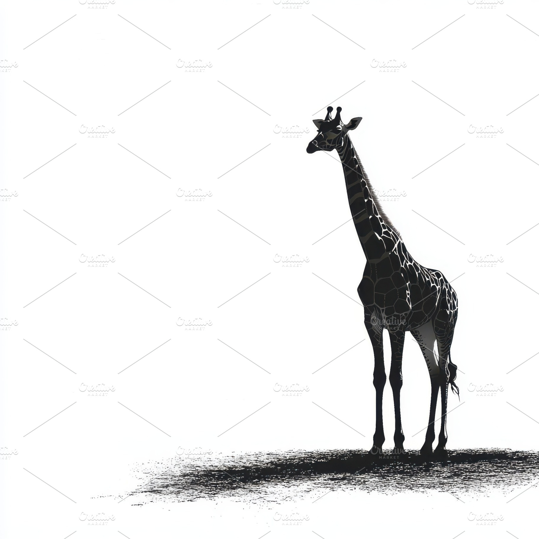 Giraffe Silhouette Elegant African A, an Animal Photo by Pixeness Studio