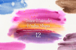 Texture Watercolor Washes Shapes Set, a Texture Illustration by YarovaArt