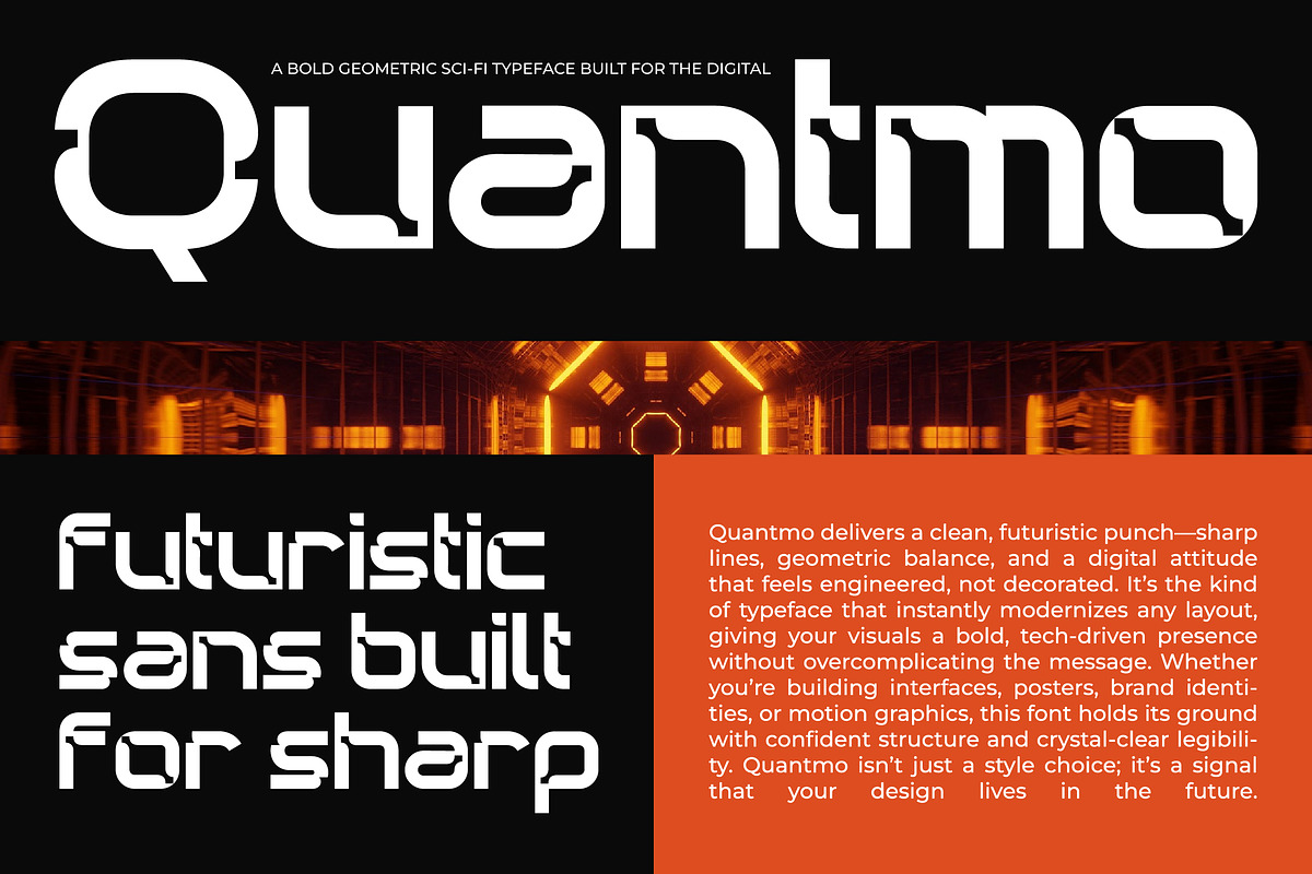 Quantmo Bold Futuristic Sans Serif, a Sans Serif Font by Jaruka (Photo 1 of 10)
