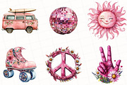 Pink Groovy Summer Clipart, an Illustration by OK Design (Thumbnail 5 of 5)