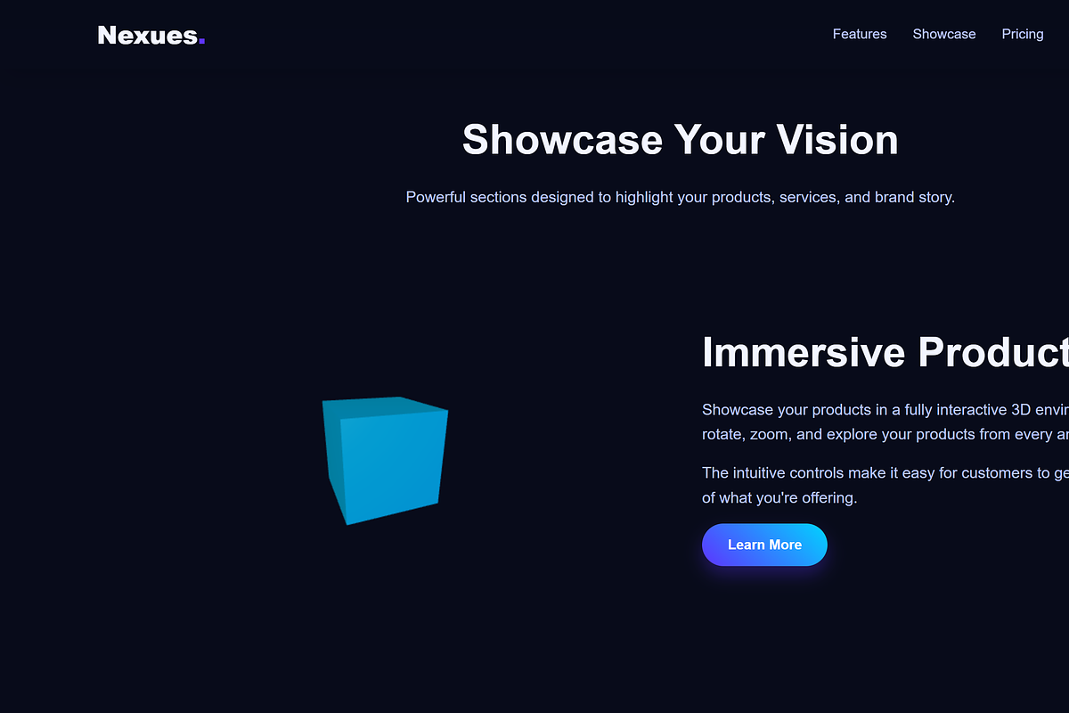 Nexues – 3D Landing Page, a Landing Page Template by Modern Templates Studios (Photo 3 of 7)