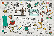 Sewing & Crafting Ilustrations Pack, an Illustration by Lemonade Pixel (Thumbnail 1 of 4)