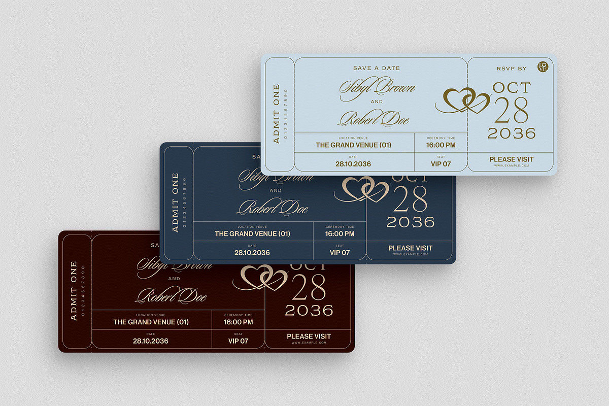 Wedding Invitation Ticket Template, an Invitation Template by BrandPacks (Photo 3 of 4)