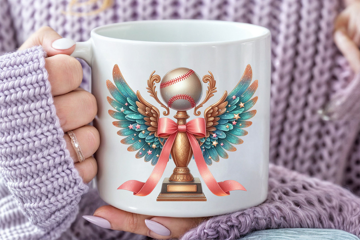 Watercolor Retro Girly Baseball, an Illustration by Pixels.Craft (Photo 7 of 7)