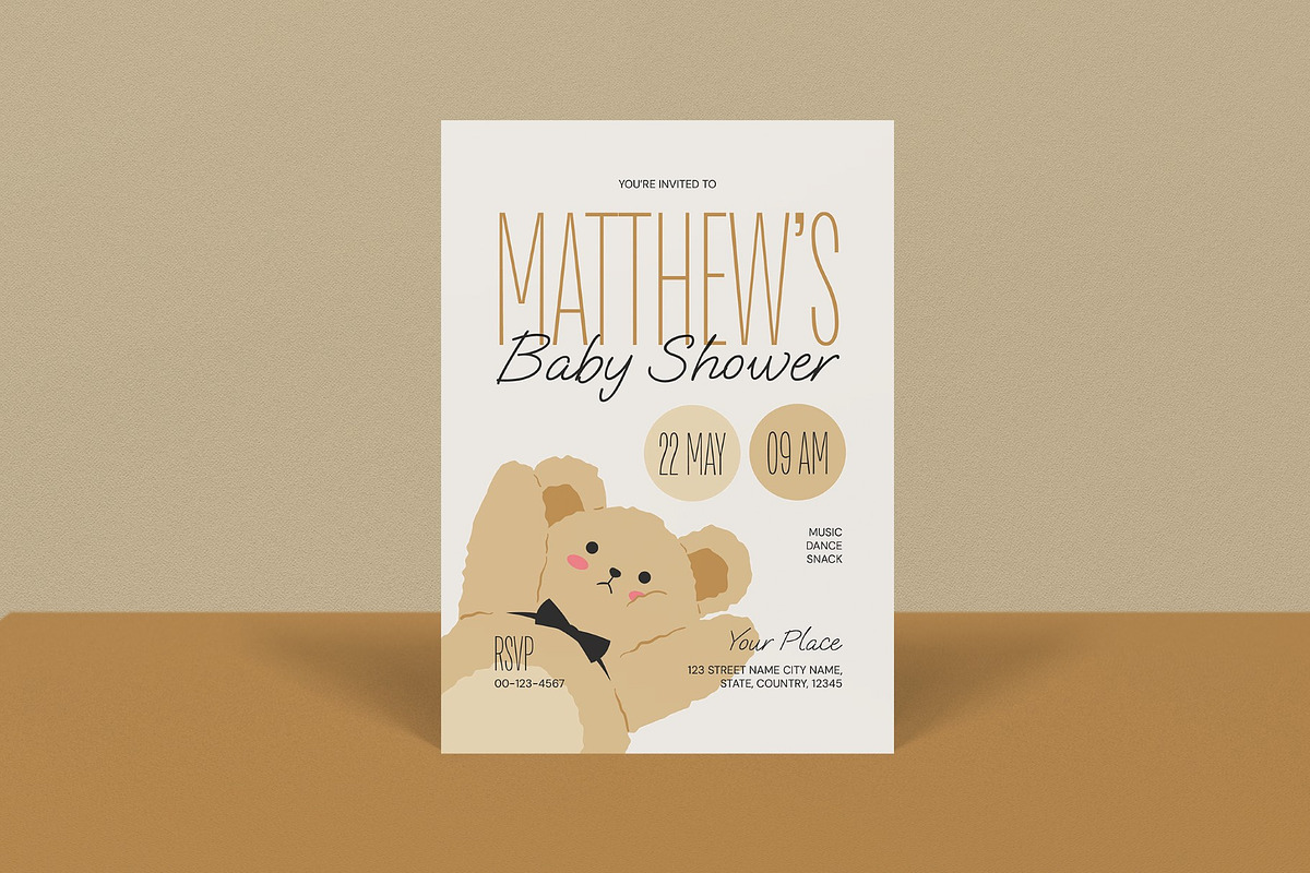 Baby Shower Invitation, an Invitation Template by graphicook (Photo 3 of 3)