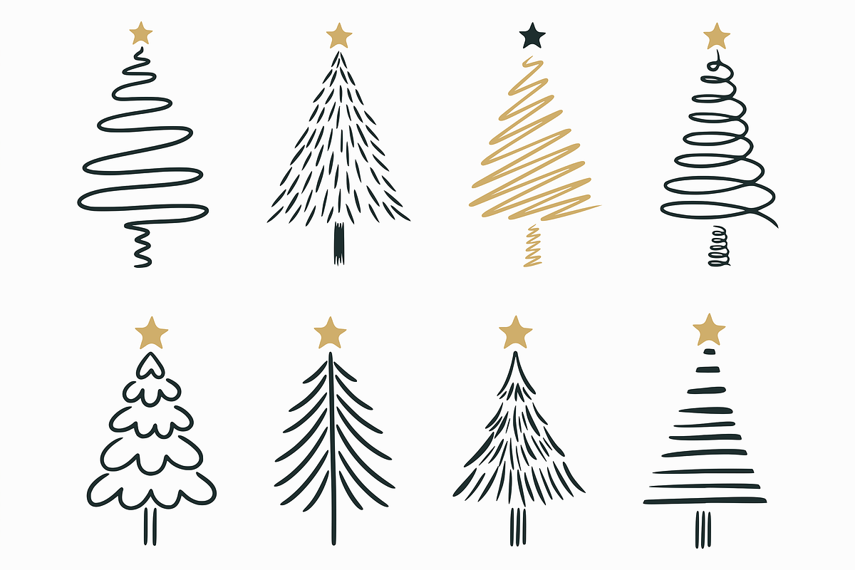 Whimsical Christmas Tree Doodle, a Seasonal Illustration by Kusumaillustration (Photo 6 of 14)