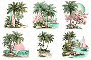Whimsical Summer Palm Tree Clipart, an Illustration by Black Bird Studio (Thumbnail 4 of 5)
