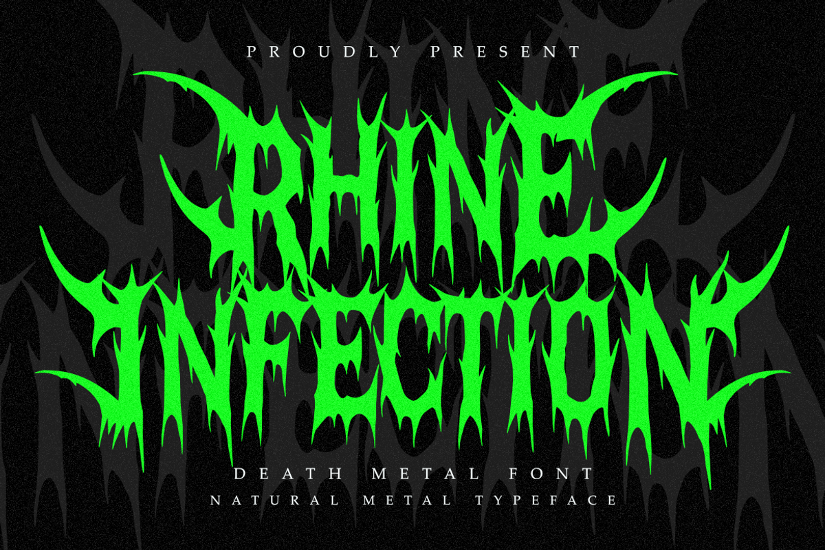 Rhine Infection - Death Metal Font, a Blackletter Font by Masyafi Studio (Photo 1 of 9)