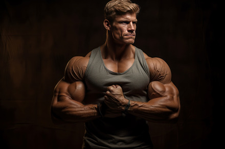 Man muscle gym training. Generate Ai, a Sports & Recreation Photo by Ylivdesign