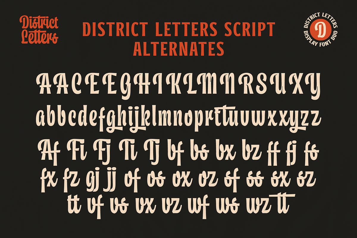 District Letters Font Duo, a Script Font by Abbasy Studio (Photo 8 of 12)
