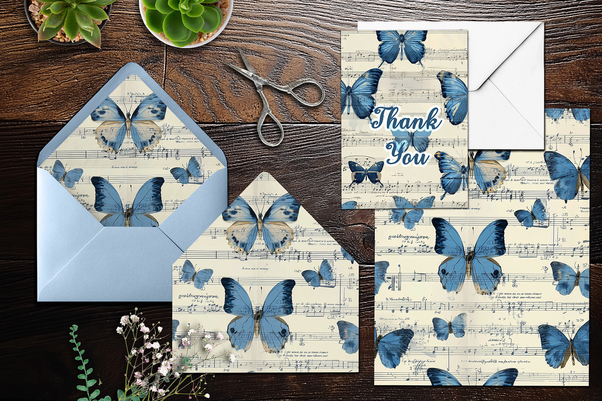 Blue Butterfly Sonata Scrapbooks, a Background Graphic by V Design Creator (Photo 4 of 12)