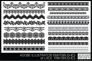 18 Lace Trim Brushes - Illustrator, a Brush Add-On by Pickover Designs (Thumbnail 2 of 3)