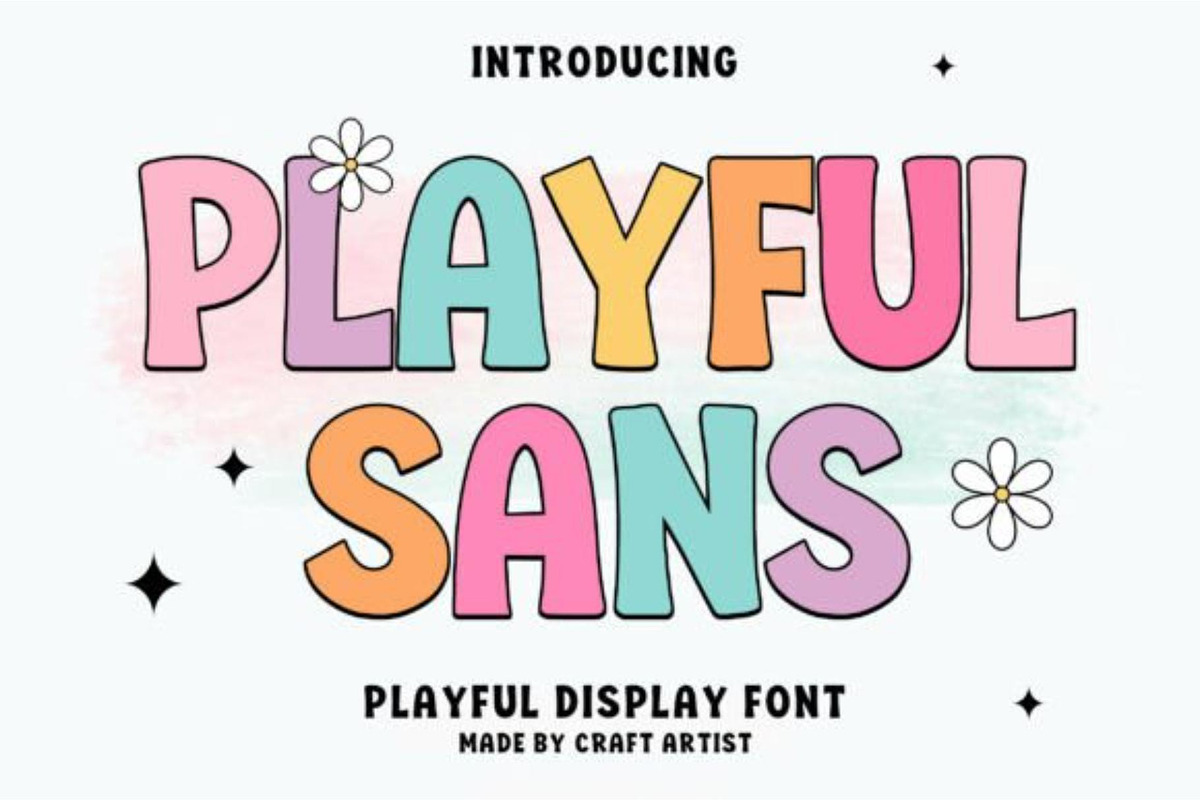 Playful Sans 3 Modern Display Font, a Script Font by Akrinity Digital (Photo 1 of 4)