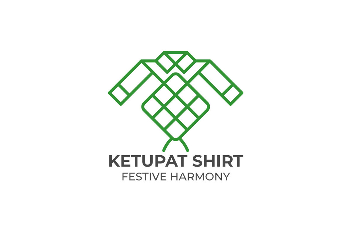 Ketupat Shirt Eid Monoline Logo, a Graphic by Mightyfire (Photo 2 of 3)