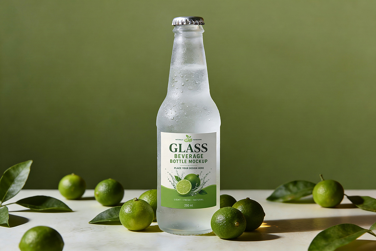 Glass Beverage Bottle Mockup, a Cups & Container Mockup by Pitchlook.Studio (Photo 2 of 4)