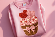 Faux Yarn Valentine Cupcake PNG File, a Seasonal Illustration by SugarCloudStudioArt (Thumbnail 2 of 4)