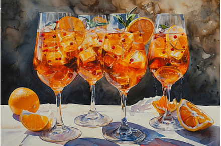 Tangy Aperol cocktail paint, a Food & Drink Photo by Ylivdesign