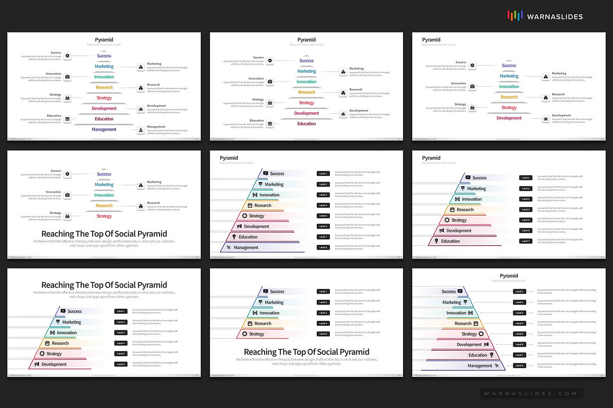 Pyramid Diagram PowerPoint Templates, a Presentation Template by Warna Works (Photo 6 of 23)