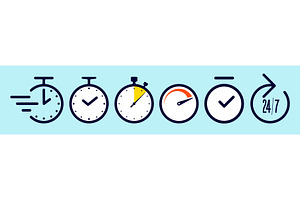 Time. Watch, clock. Quick timer, an Object Illustration by Foxys Graphic