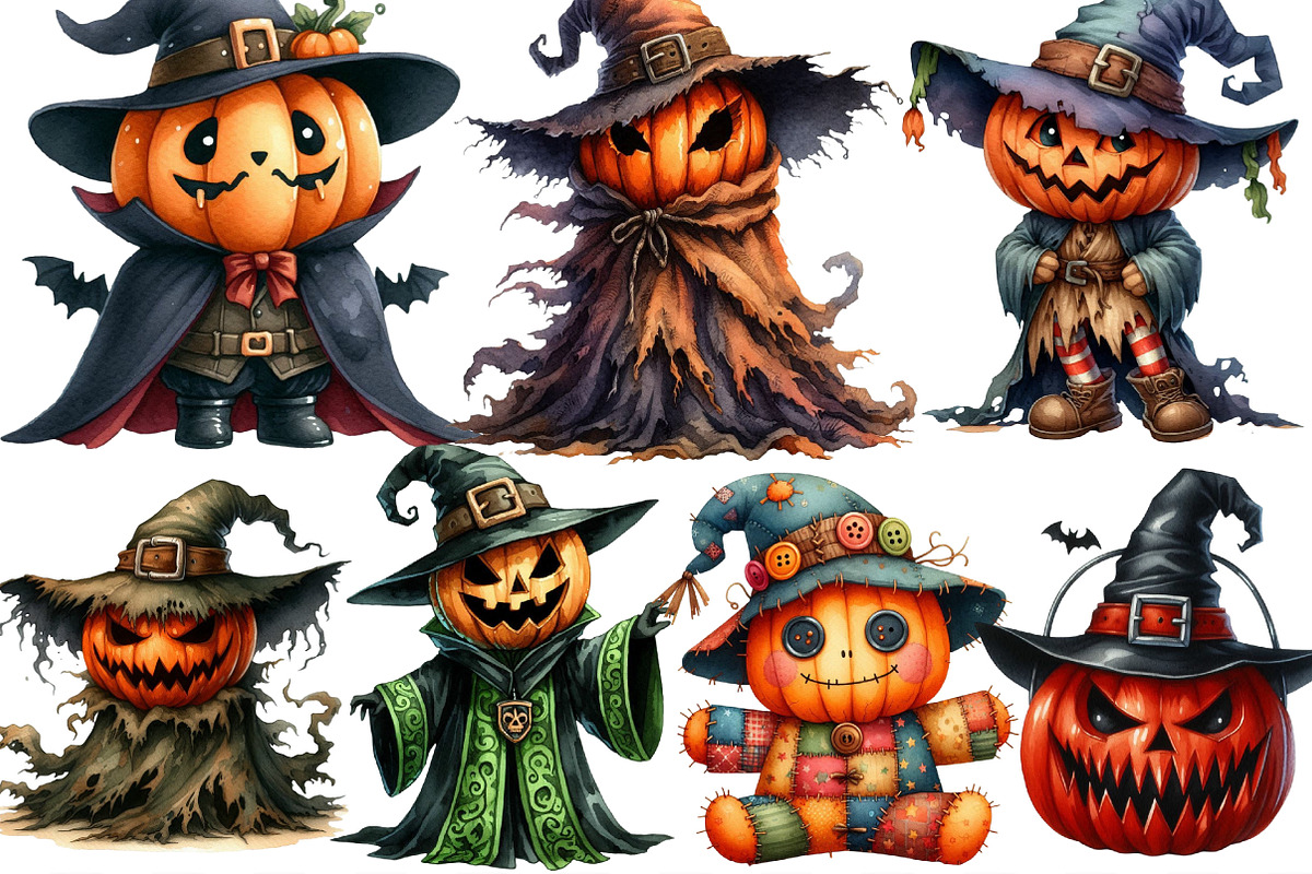 Creepy Character Halloween Pumpkin, an Illustration by Designking (Photo 3 of 4)