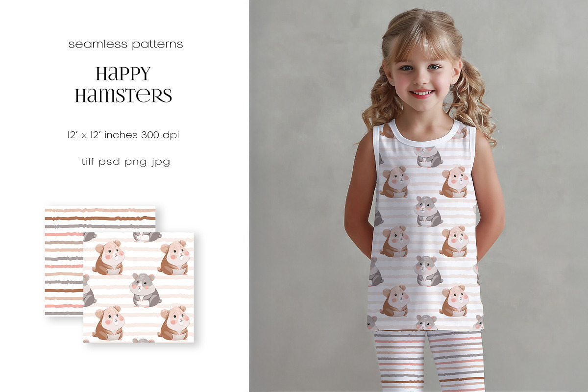 Seamless Kids Pattern Collection, a Pattern Graphic by PROTEA Watercolor Studio (Photo 6 of 13)