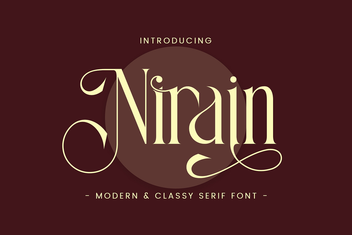 Nirain - Modern & Classy Serif, a Serif Font by AnnofaType (Photo 1 of 8)