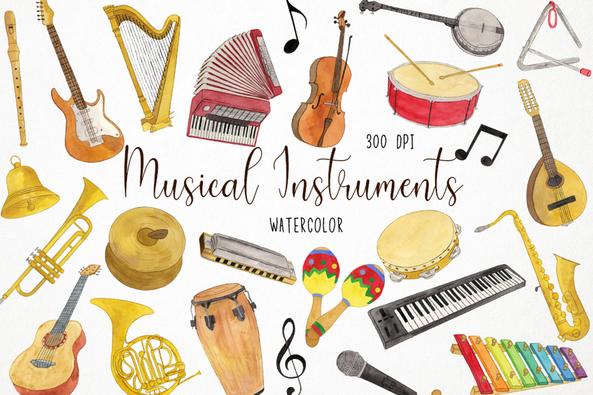 Musical Instruments Clipart, an Illustration by Paulaparaula | Creative ...