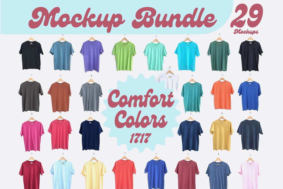 Shirt Mockup Bundle - Comfort Colors, a Shirt Mockup by EchoDivision