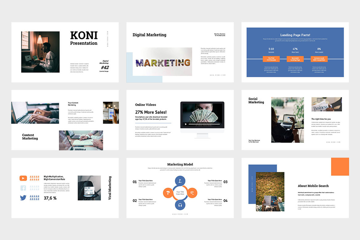Koni : Digital Marketing Powerpoint, a Presentation Template by Punkl Camp (Photo 2 of 9)