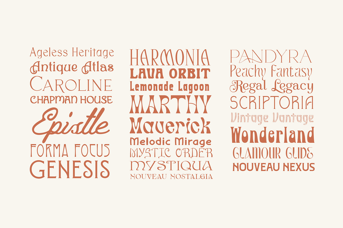 Art Nouveau Font Bundle – 28 Fonts!, a Serif Font by HipFonts (Photo 2 of 10)