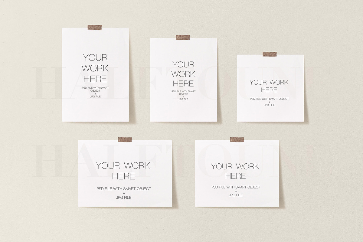 Customizable Taped Poster Mockup, a Graphic by HALFTOUNE (Photo 6 of 6)