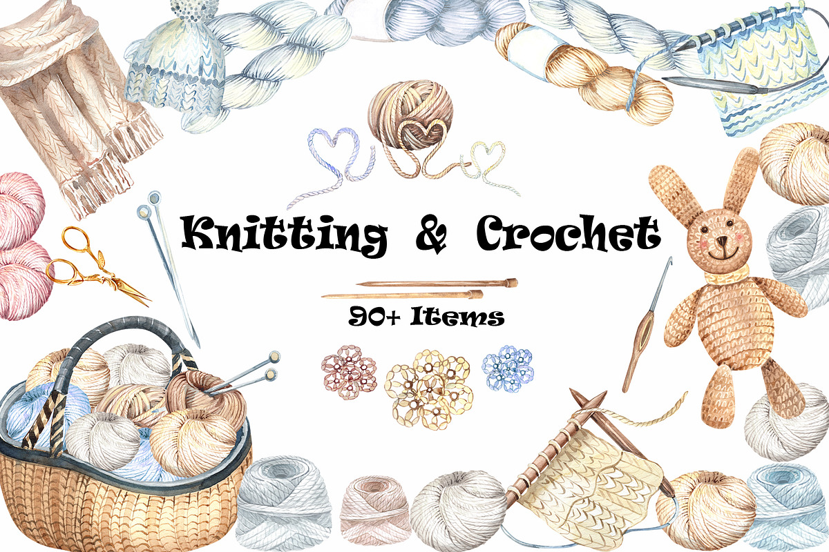 Knitting & Crochet, a Decorative Illustration by JennyColorArt (Photo 1 of 8)