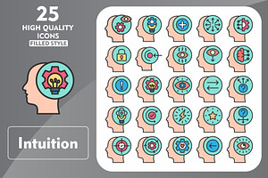 25 Intuition Line Filled Icons, an Icon by Pexelpy