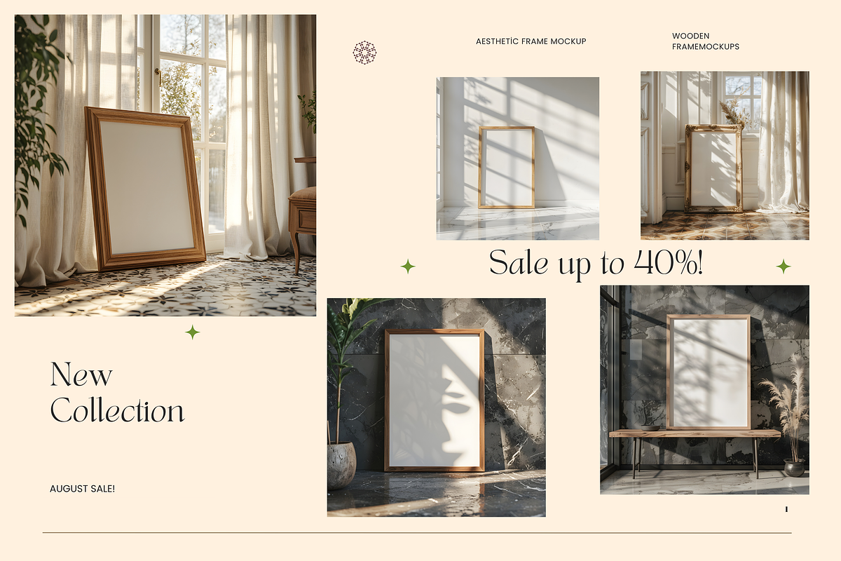 Wooden Poster Frame Mockup | Natural, a Mockup by StormDigitalArt