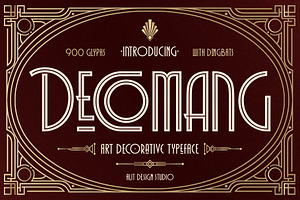 Decomang Art Deco Typeface, a Sans Serif Font by alit design