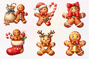 Christmas Gingerbread Man Clipart, an Illustration by Dream Creation (Thumbnail 6 of 7)
