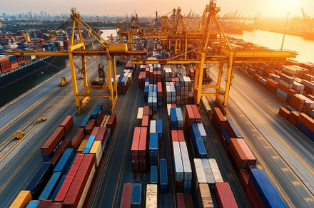 Longshoremen's strike halts port operations, impacts shipments, a Transportation Photo by OSORIOartist
