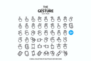 50 multitouch gesture icon