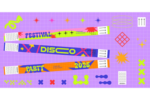 Neon bracelet party and festival, an Object Illustration by art PVP - market