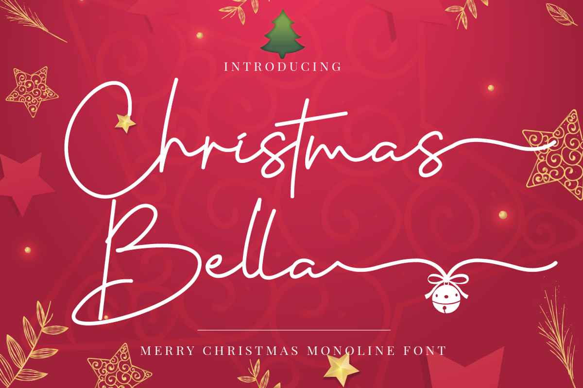 Christmas Bella Script Monoline, a Script Font by MC Creative (Photo 1 of 7)