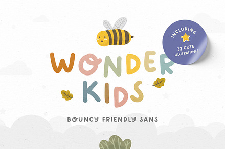 Wonder Kids - Bouncy Sans + BONUS, a Sans Serif Font by Bale Type