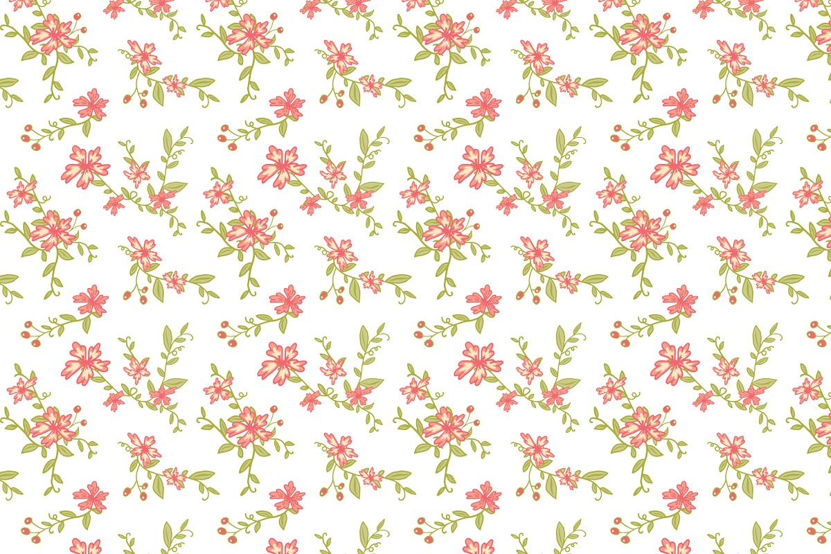 Seamless Vintage Floral Patterns preview 2