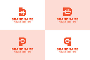 Letter B D P Q Trident Logo, a Branding & Logo Template by Pray Art Design Studio