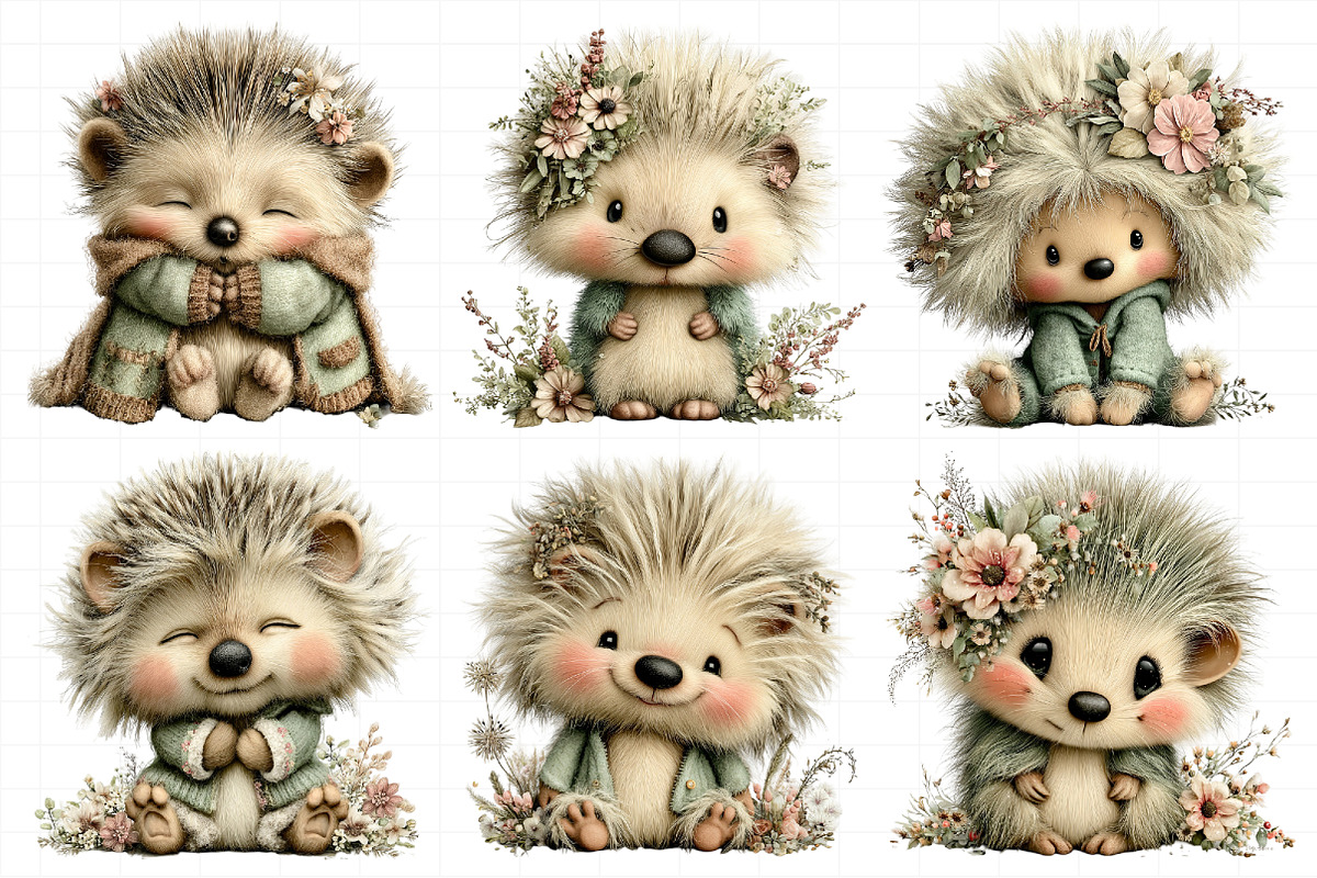 Whimsical Baby Hedgehog Png Clipart, an Illustration by Daily.Designs (Photo 8 of 8)