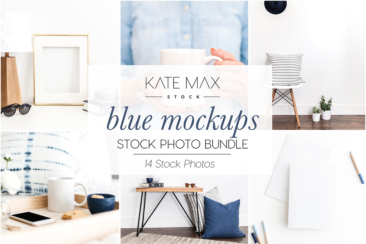 Blue Mockups Stock Photo Bundle, a Product Mockup by Styled Stock House