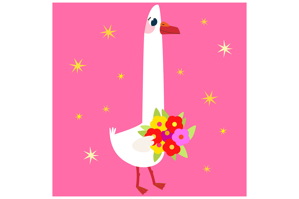 Silly Goose Birthday Clipart Set, an Animal Illustration by the_myro (Photo 7 of 13)