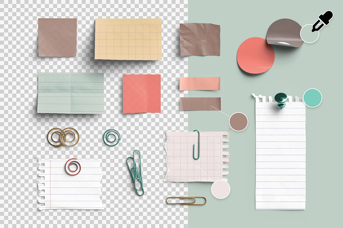 Marina Sticky Notes & Paper Clips, an Advertising Mockup by Custom Scene (Photo 5 of 10)
