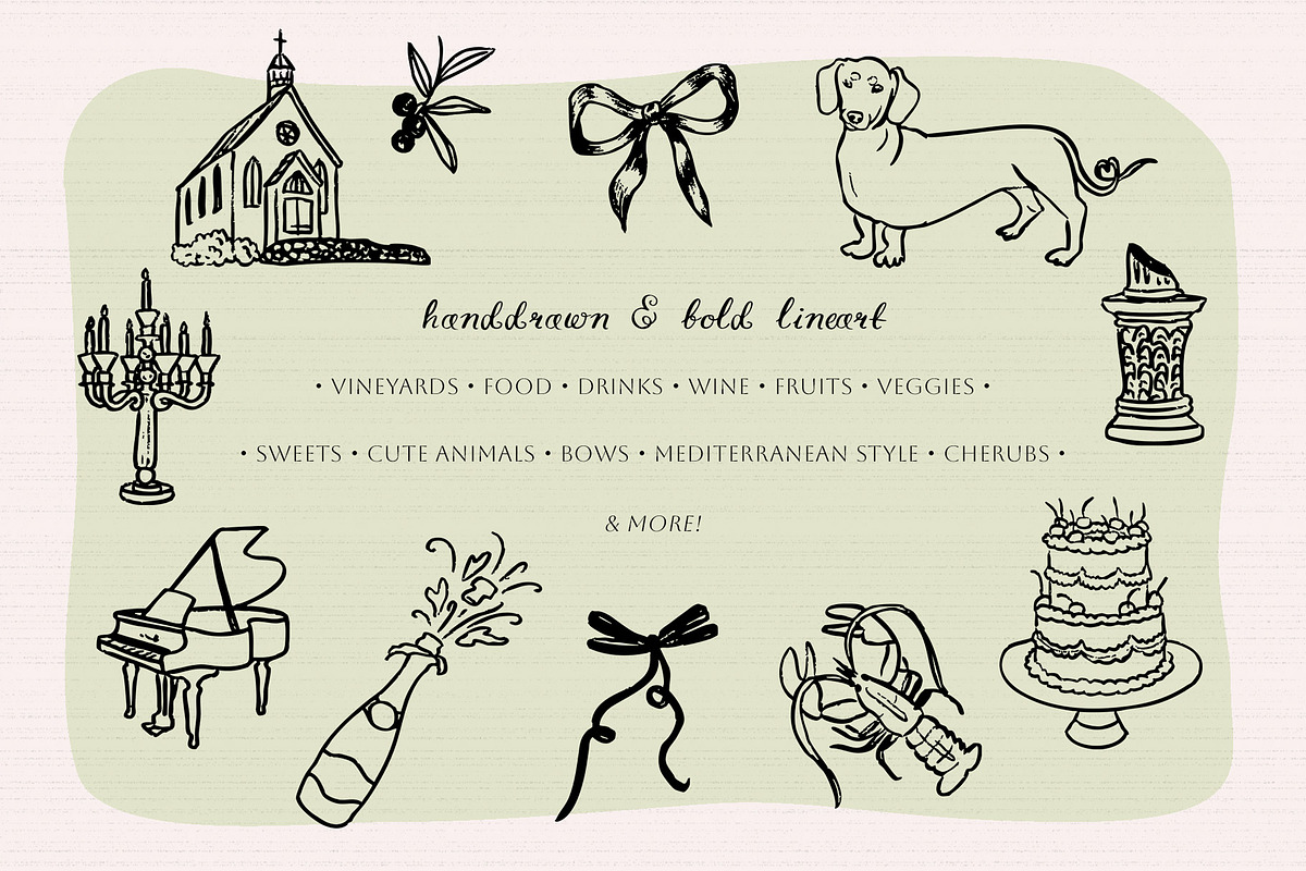 Whimsy Party hand-drawn vector, an Object Graphic by SunnyAfternoons (Photo 2 of 26)
