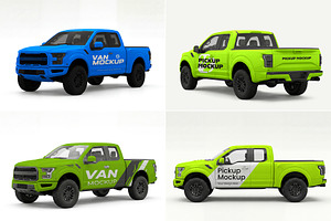 Pickup Truck & Delivery Van Mockup, an Advertising Mockup by graphypix